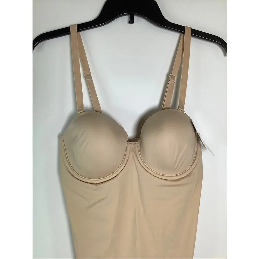 Wacoal Women's 34C Sand Red Carpet Strapless All In One Sexy Thigh Shaper V4-3